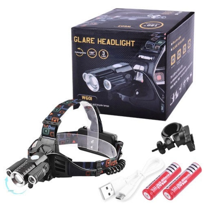 Ліхтар для рятувальників на голову, Перезарядний налобний ліхтар Head Lamp Тактичний на голову BT-89