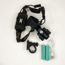 Ліхтар з фіксацією на голові W602-T6-2XPE Bike, Перезарядний налобний ліхтар Head Lamp FE-55