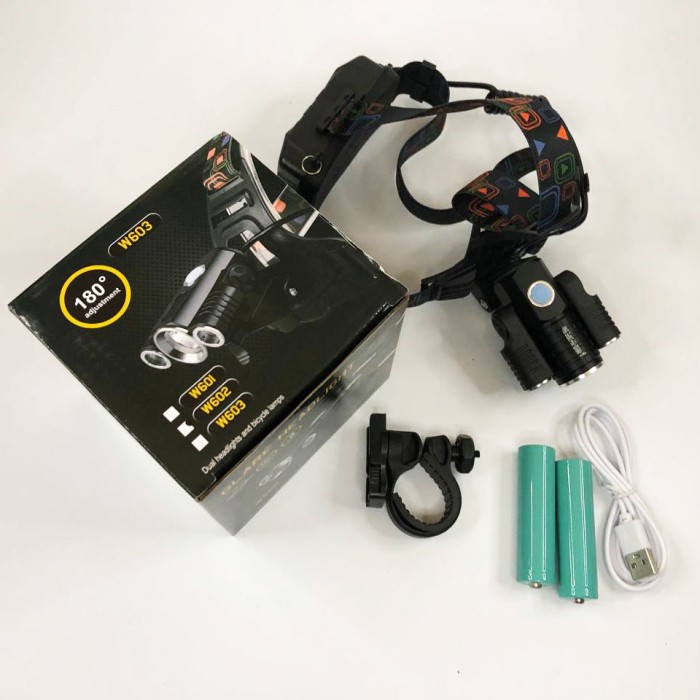 Ліхтар з фіксацією на голові W602-T6-2XPE Bike, Перезарядний налобний ліхтар Head Lamp FE-55