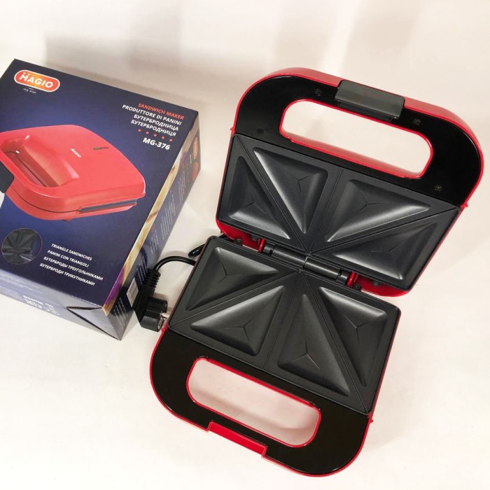 Бутербродниця гриль MAGIO MG-376 750 Вт, Бутербродниця для сніданків, Сендвічниця побутова PJ-38