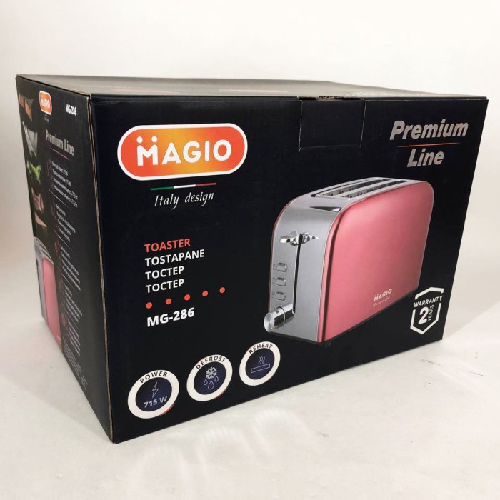 Тостер хорошої якості Magio, Тостер для смаження хліба на 2 скибочки з терморегулятором EX-65