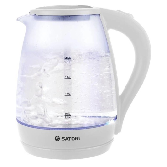 Чайник для закипання води Satori SGK-4105-WT 1.8 л 1500 Вт, Електрочайник якісний з підсвічуванням LD-40