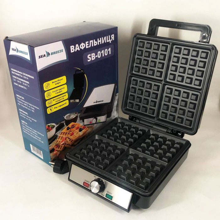 Вафельниця електрична млинця для вафель випікання вафель SeaBreeze SB-0101 1200 Вт QD-94