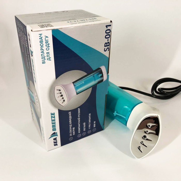 Відпарювач одягу з щіткою для ворсу SeaBreeze SB-001, Ручна парова праска відпарювач ZE-22