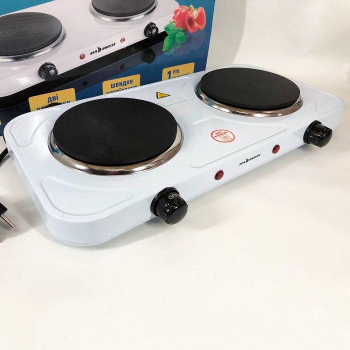 Маленька електрична плитка Sea Breeze SB-063 2000 Вт, Переносна електрична плита, Стильна електроплита KN-78