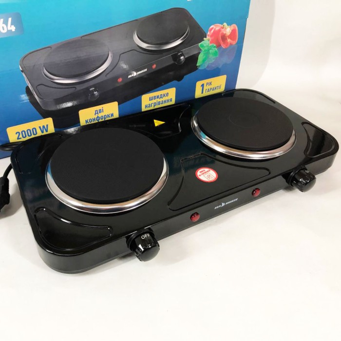 Електроплита з двома електричними конфорками, Компактна електронна плитка, Міні електроплита BP-16