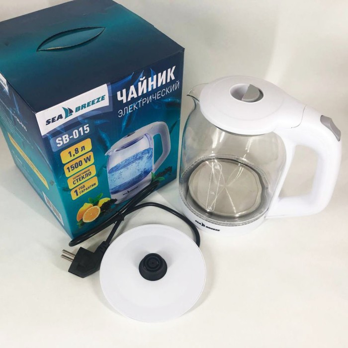 Чайник для нагрівання води SeaBreeze, Електричний чайник із сучасним дизайном, Вишуканий електрочайник DO-27