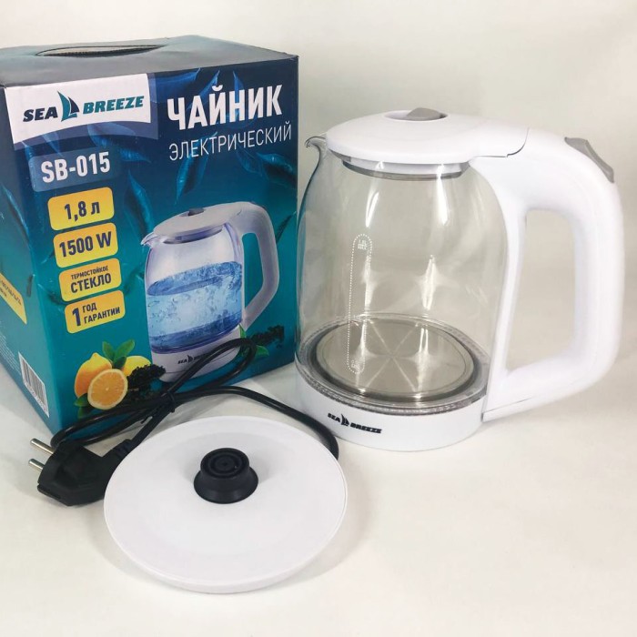 Чайник для нагрівання води SeaBreeze, Електричний чайник із сучасним дизайном, Вишуканий електрочайник DO-27