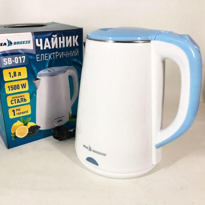 Вишуканий електрочайник SeaBreeze SB-017, 1.8 Л 1500 Вт, Гарний електрочайник, LH-347 Електрочайник пластик