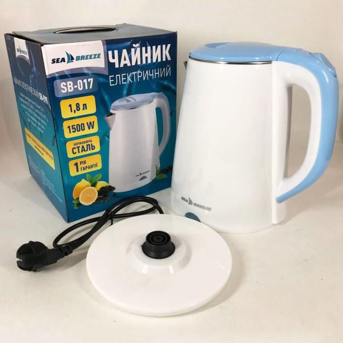 Вишуканий електрочайник SeaBreeze SB-017, 1.8 Л 1500 Вт, Гарний електрочайник, LH-347 Електрочайник пластик