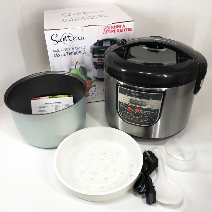 Мультиварка пароварка якісна Suntera AS-1010S 900 Вт, Мультиварка пароварка скороварка для будинку CT-30