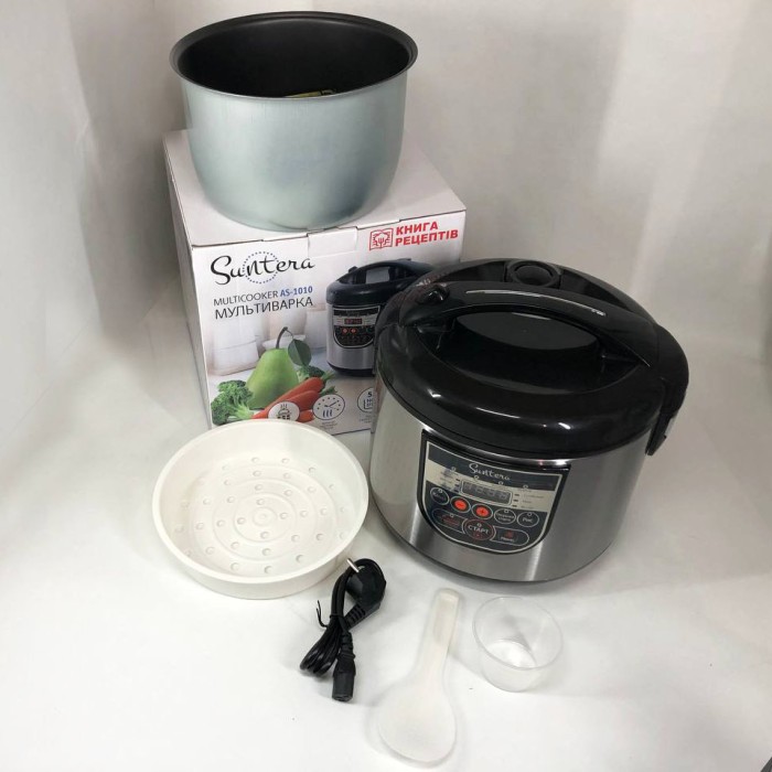 Мультиварка пароварка якісна Suntera AS-1010S 900 Вт, Мультиварка пароварка скороварка для будинку CT-30