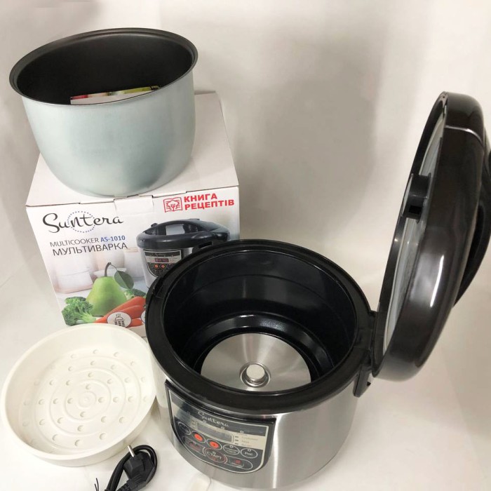 Мультиварка пароварка якісна Suntera AS-1010S 900 Вт, Мультиварка пароварка скороварка для будинку CT-30