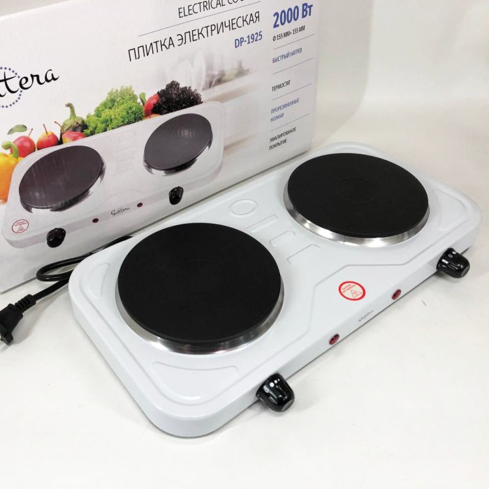 Електрична плита на подвійну конфорку Suntera, Комфорка електрична, Компактна електронна плитка BS-23