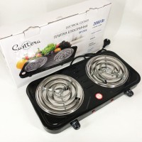 Двоконфорочна дискова електроплита, Плита електрична настільна електроплитка, Дискова плита для дому NT-77