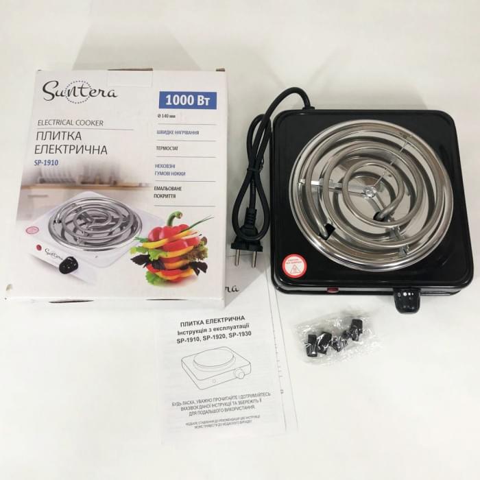 Комфорка електрична Suntera SP-1910 1000 w, Варильна настільна плита, Портативна DZ-484 переносна плита