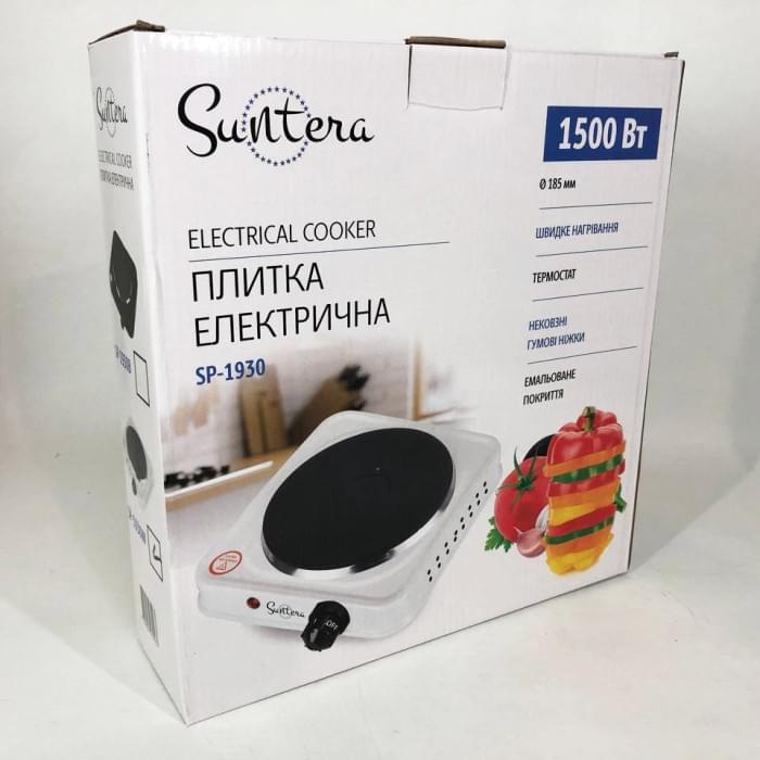 Потужна настільна електроплита Suntera SP-1930 белая, Варильна настільна плита, Дискові PA-384 плити настільні