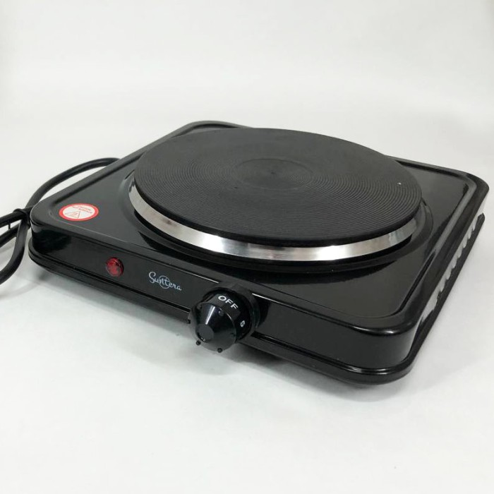 Якісна настільна електроплита Suntera SP-1930 черная, Електроплита на 1 конфорку, Надійна кухонна плита BT-35