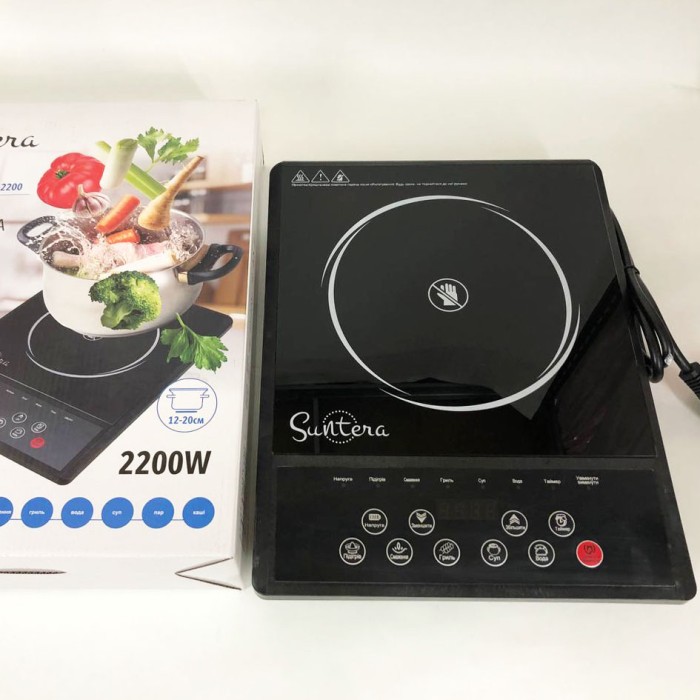 Дискова плита для дому Suntera ICD-2200, 2200 Вт, Сенсорна інфрачервона плита на стіл електрична XH-52