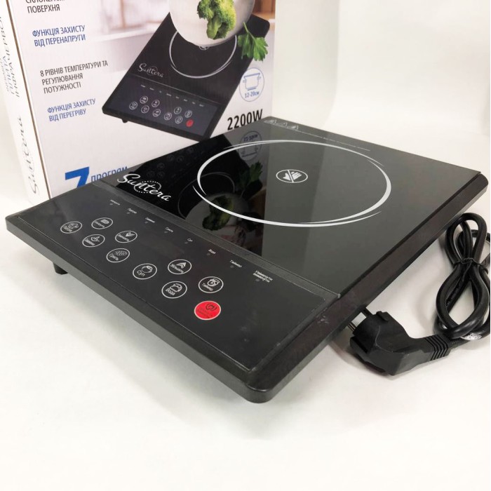 Дискова плита для дому Suntera ICD-2200, 2200 Вт, Сенсорна інфрачервона плита на стіл електрична XH-52