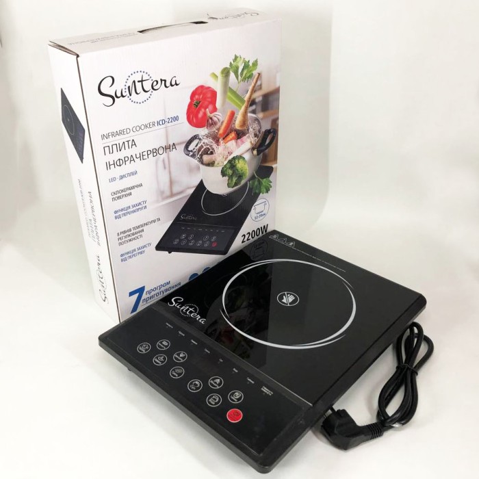 Дискова плита для дому Suntera ICD-2200, 2200 Вт, Сенсорна інфрачервона плита на стіл електрична XH-52