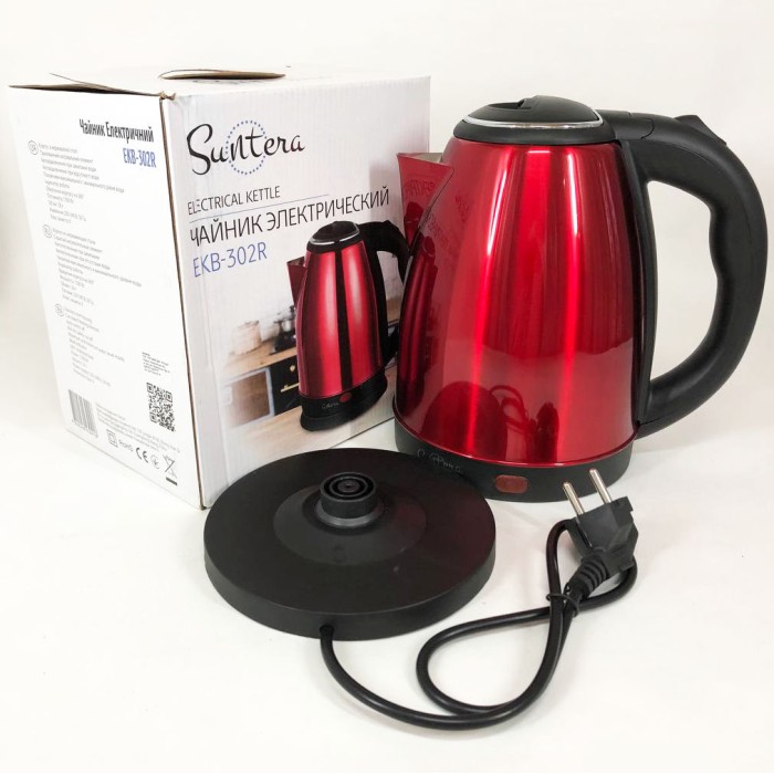 Найкращий чайник Suntera EKB-302R 1500 Вт, Електрочайник сталь Чайник для кави електронний WT-51