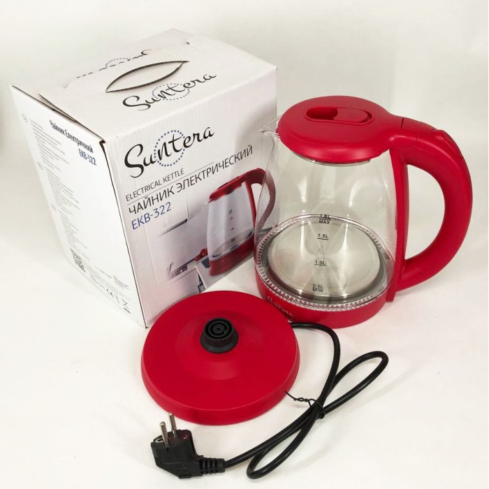 Потужний електричний чайник від розетки, Електрочайник відмінний, Ел чайник скляний з підсвічуванням HQ-98