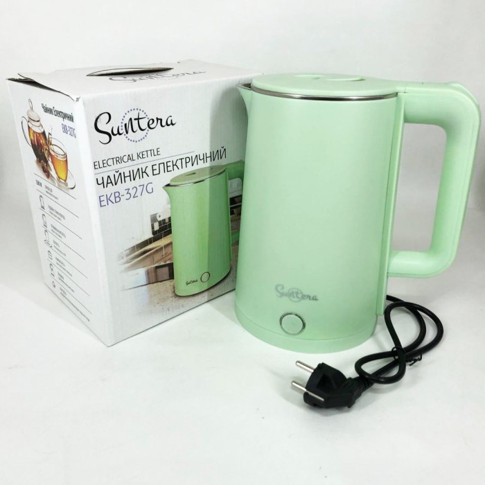 Електричний чайник із сучасним зовнішнім виглядом Suntera EKB-327G 1.8 Л 1500 Вт, Гарний електрочайник DO-56