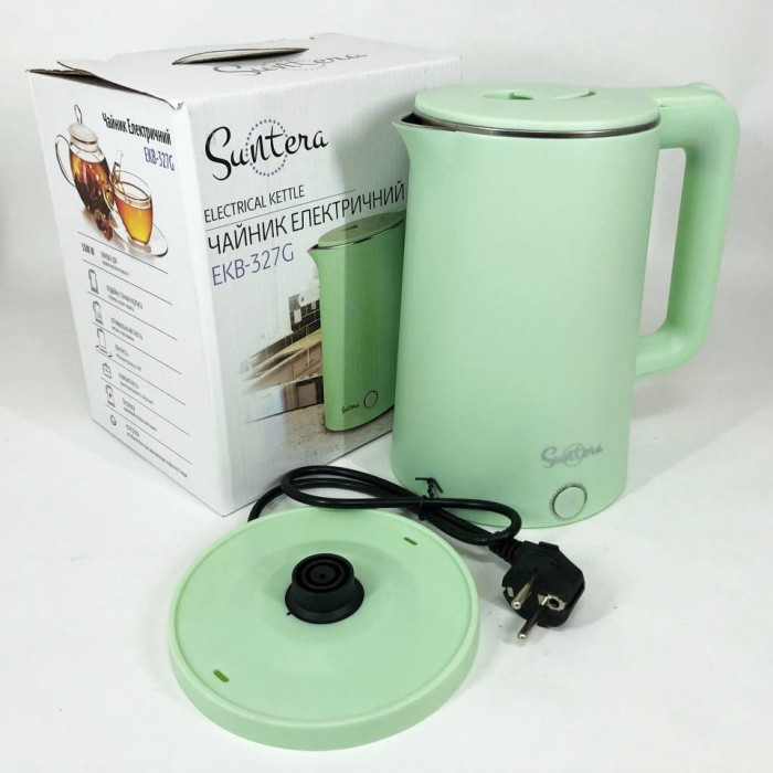 Електричний чайник із сучасним зовнішнім виглядом Suntera EKB-327G 1.8 Л 1500 Вт, Гарний електрочайник DO-56
