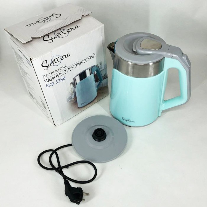 Бездротовий електричний чайник Suntera EKB-328B 2 Л, Потужний електричний чайник для дому WU-14