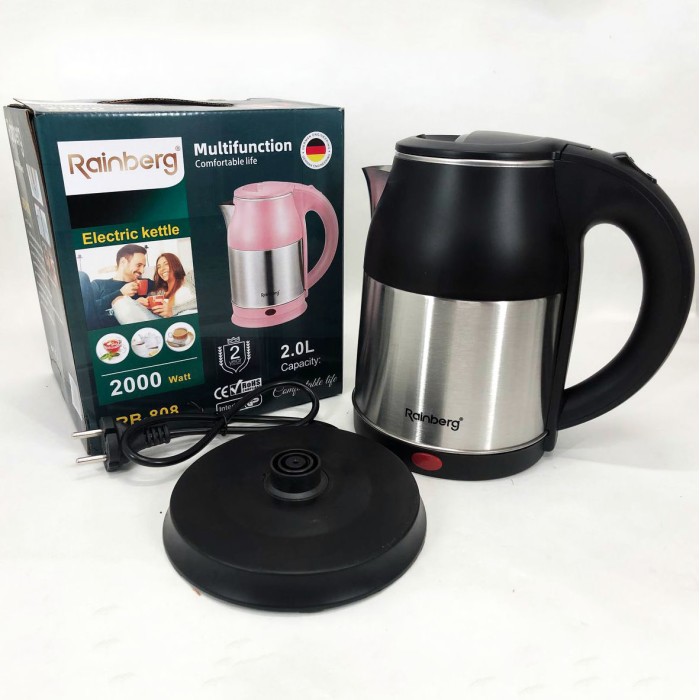 Хороший електрочайник для дому Rainberg RB-808 2000 Вт 2 л, Сучасний електричний чайник YX-50