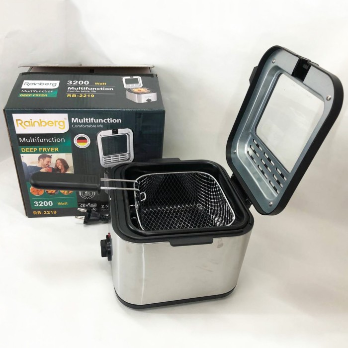 Фритюрниця для дому Rainberg RB-2219 з терморегулятором та знімною чашею електрофритюрниця міні фритюрниця HT-29