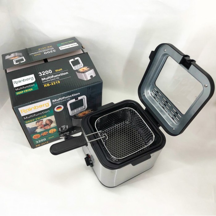 Фритюрниця для дому Rainberg RB-2219 з терморегулятором та знімною чашею електрофритюрниця міні фритюрниця HT-29
