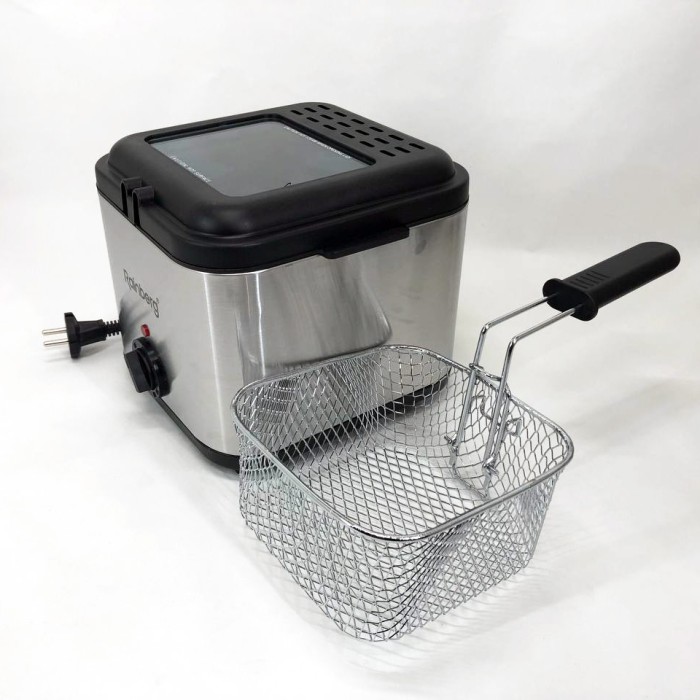 Фритюрниця для дому Rainberg RB-2219 з терморегулятором та знімною чашею електрофритюрниця міні фритюрниця QN-62