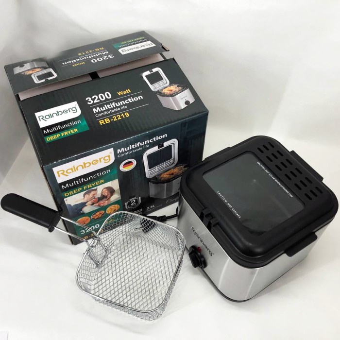 Фритюрниця для дому Rainberg RB-2219 з терморегулятором та знімною чашею електрофритюрниця міні фритюрниця QN-62