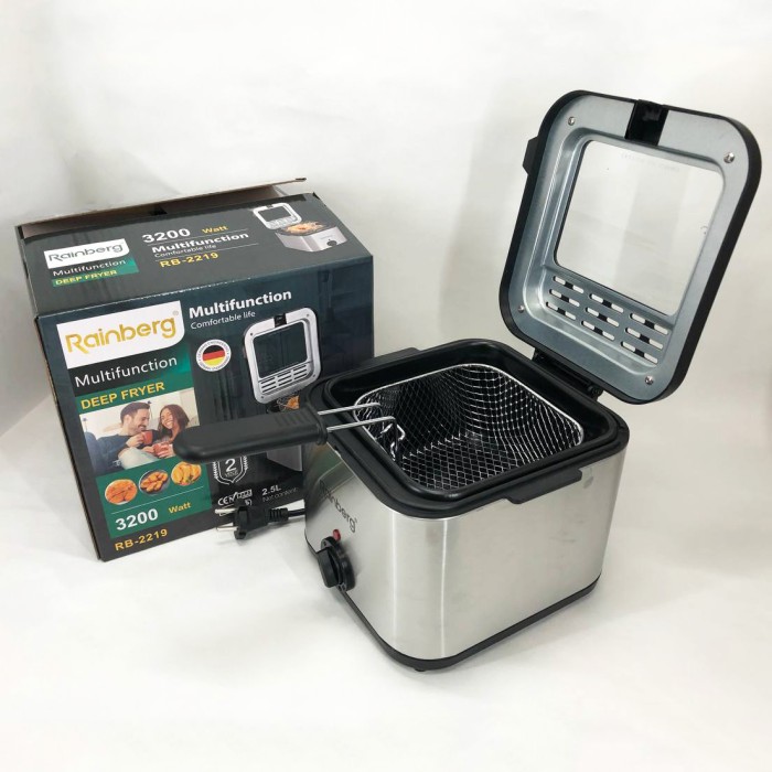 Фритюрниця для дому Rainberg RB-2219 з терморегулятором та знімною чашею електрофритюрниця міні фритюрниця QN-62