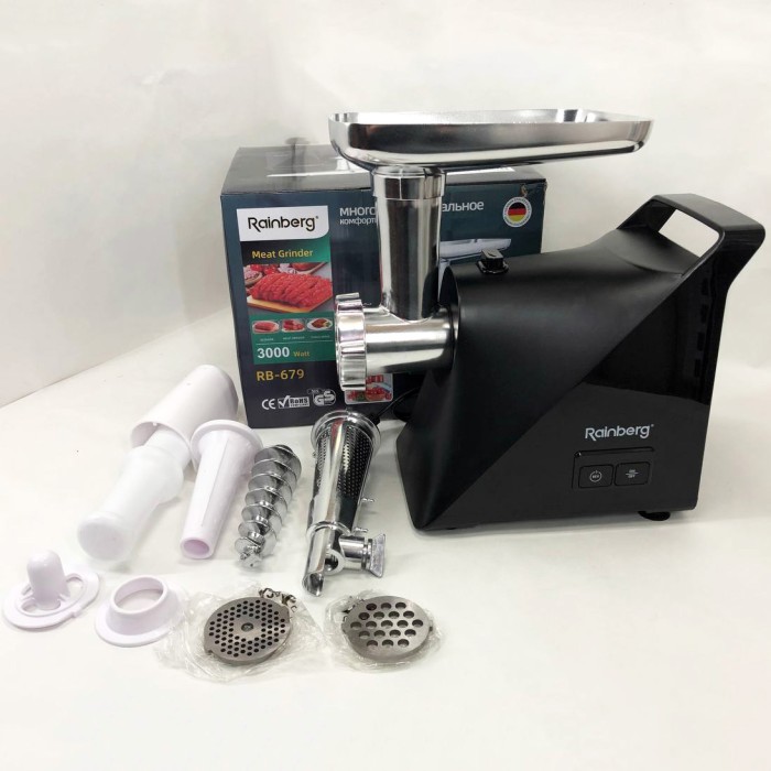 М'ясорубка для овочів і фруктів Rainberg RB-679 3000Вт М'ясорубка для подрібнення 'яса і риби OS-28