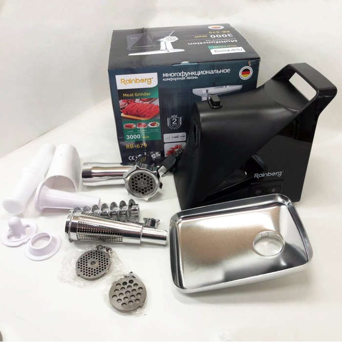 М'ясорубка для овочів і фруктів Rainberg RB-679 3000Вт М'ясорубка для подрібнення 'яса і риби OS-28