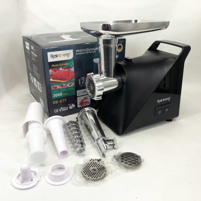 М'ясорубки шнекові Rainberg RB-679 3000W, М'ясорубки з соковижималкою і шатківницею NL-28