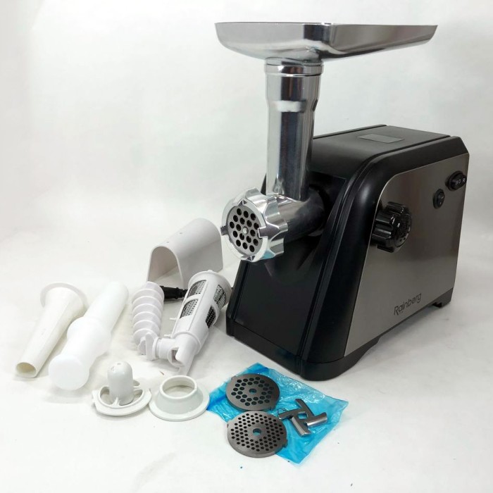 Електром'ясорубка побутова з насадкою для кебабу Rainberg, М'ясорубка для м'ясних виробів KE-36