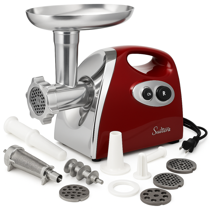 М'ясорубки з соковижималкою і шинковкою SMG-5420R 1800 Вт, Електрична м'ясорубка з дисковою насадкою TX-15