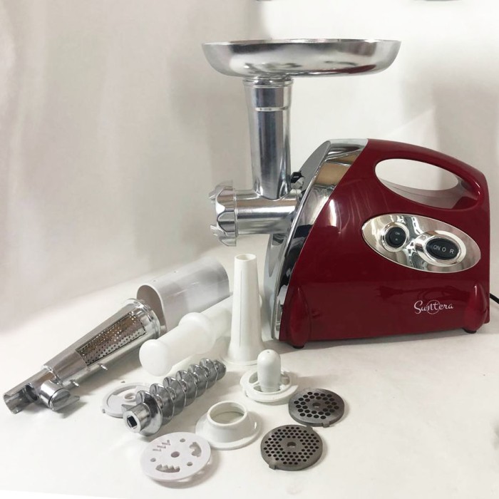 М'ясорубки з соковижималкою і шинковкою SMG-5420R 1800 Вт, Електрична м'ясорубка з дисковою насадкою TX-15