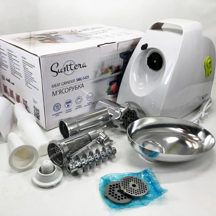 Потужна електро м'ясорубка з насадками Suntera, М'ясорубки з металевими шестернями в редукторі AK-92