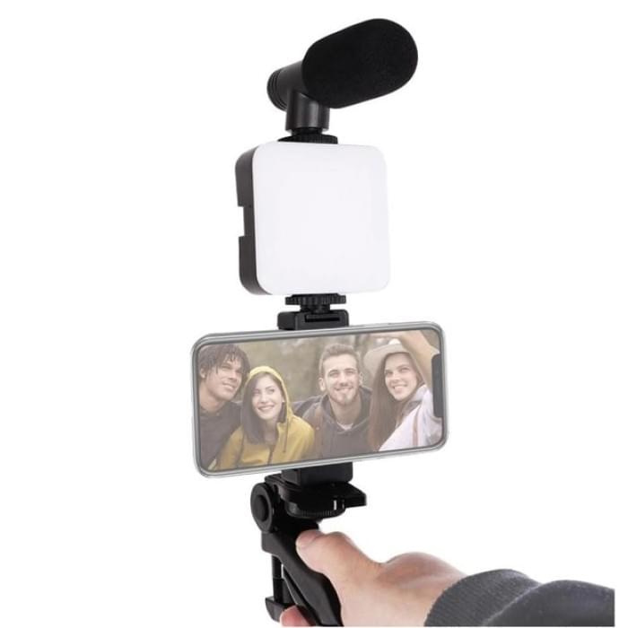 Студійне світло для блогера 4в1, Кільцева fill light, Лампа блогера з тримачем UL-981 для телефону