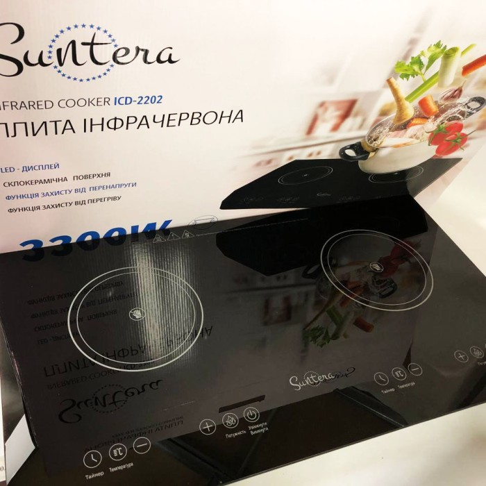 Дискова плита для дому Suntera ICD-2202 2200 Вт, Індукційна плита для дачі та будинку SC-52