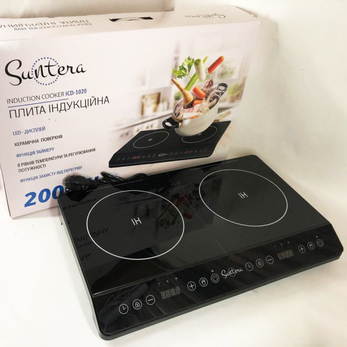 Кухонна плита електро для кухні Suntera ICD-1020, Індукційна плита з низьким енергоспоживанням ET-89