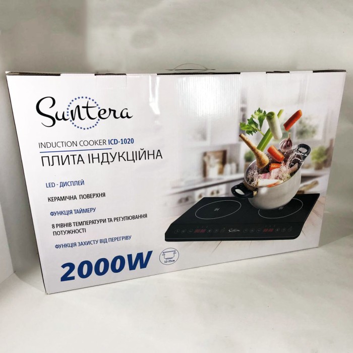 Електроплита індукційна інфрачервона Suntera ICD-1020 з дисплеєм LED (2000 Вт)