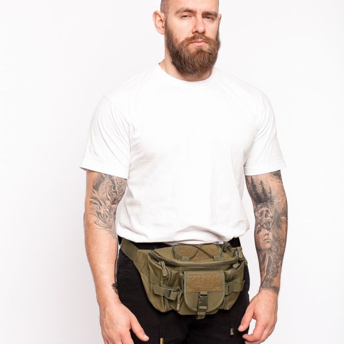 Нагрудна сумка чоловіча тактична тканинна, Сумка ЗСУ Чоловіча тактична барсетка BI-21