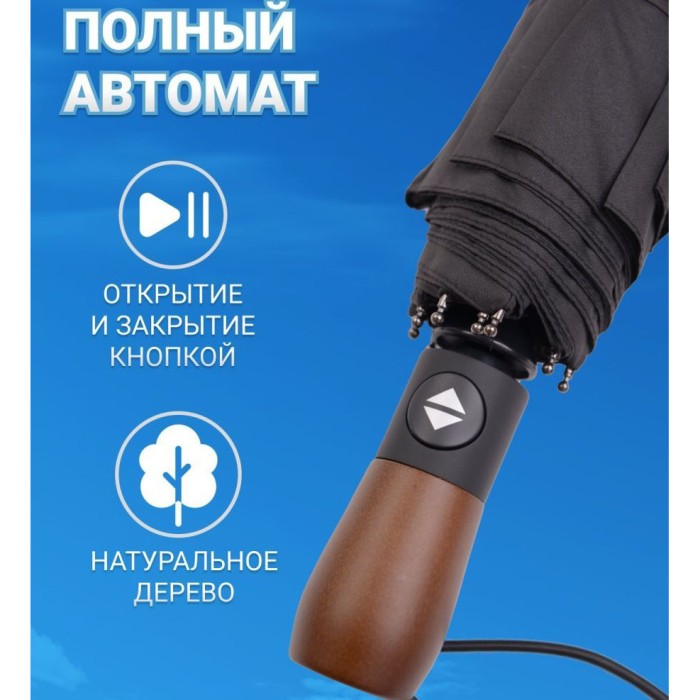 Парасоля складна механічна класичний, Автоматична парасолька, Парасолька легка, Парасоля однокольорова IQ-64