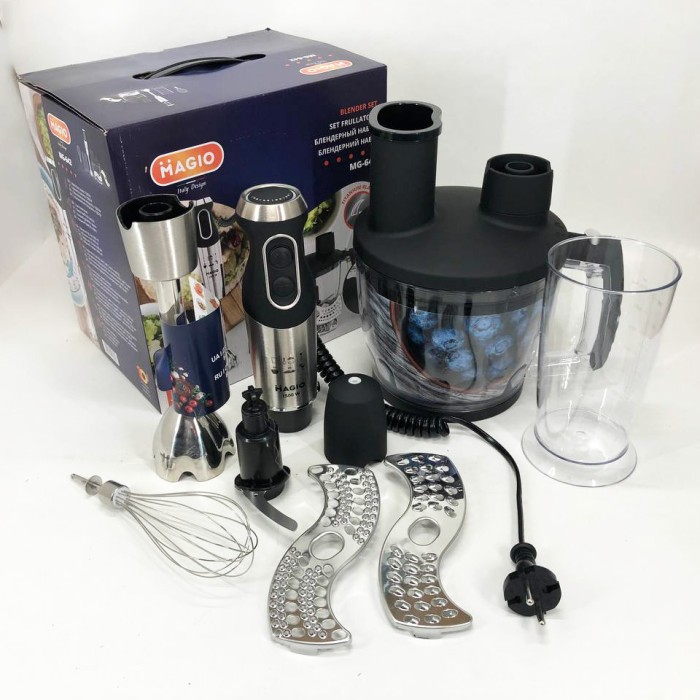 Блендер для сніданків і коктейлів MAGIO, Блендери з насадками, Занурювальний блендер з чашею EB-91